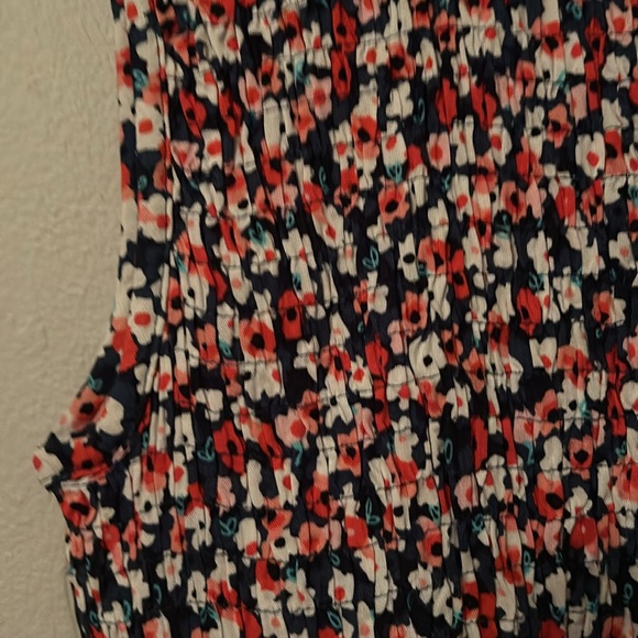 Croft & barrel Pl multi colored flowery midi dressruching bodice with pockets. - Picture 3 of 8